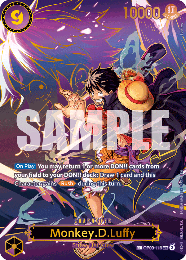 Monkey.D.Luffy (SP Card) One Piece card (OP09-119, Carrying On His Will)