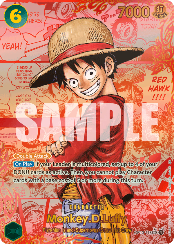 Monkey.D.Luffy (Parallel) One Piece card (OP13-118, Carrying On His Will)