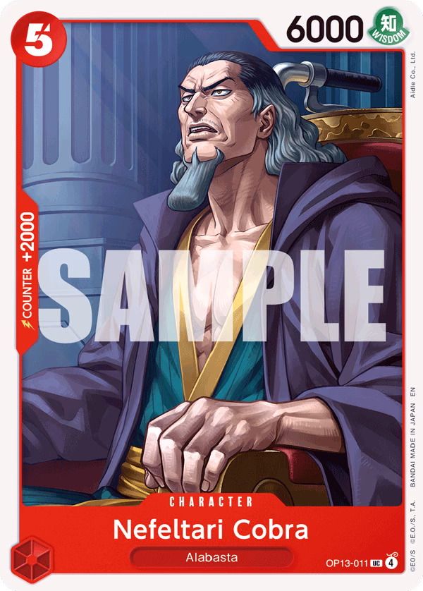 Nefeltari Cobra One Piece card (OP13-011, Carrying On His Will)