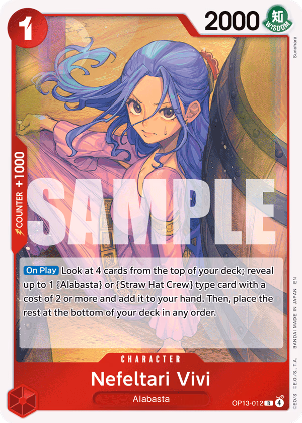 Nefeltari Vivi One Piece card (OP13-012, Carrying On His Will)