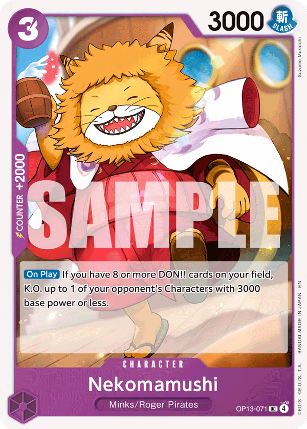 Nekomamushi One Piece card (OP13-071, Carrying On His Will)