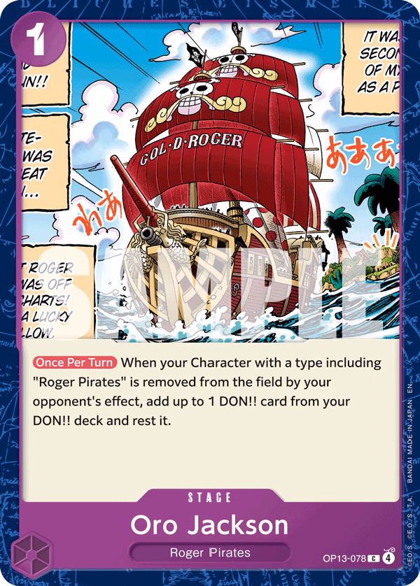 Oro Jackson One Piece card (OP13-078, Carrying On His Will)