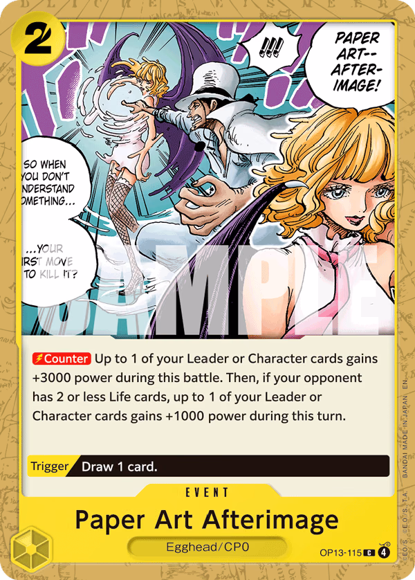 Paper Art Afterimage One Piece card (OP13-115, Carrying On His Will)