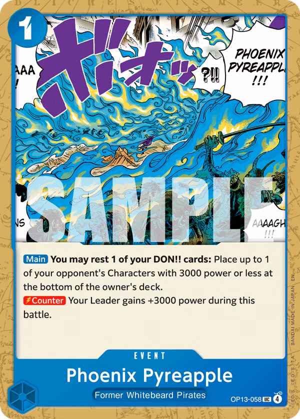 Phoenix Pyreapple One Piece card (OP13-058, Carrying On His Will)