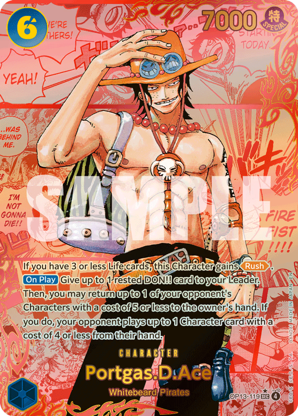 Portgas.D.Ace (Parallel) One Piece card (OP13-119, Carrying On His Will)