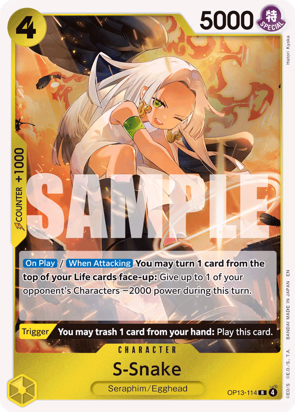 S-Snake One Piece card (OP13-114, Carrying On His Will)