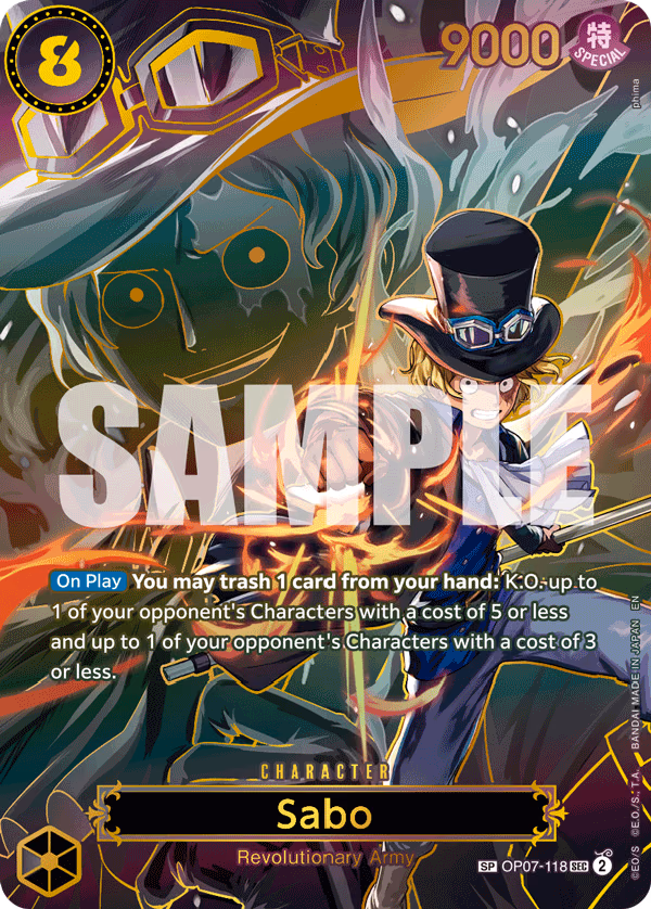 Sabo (SP Card) One Piece card (OP07-118, Carrying On His Will)