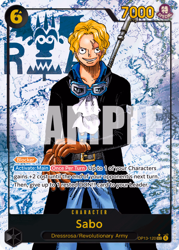 Sabo (Parallel) One Piece card (OP13-120, Carrying On His Will)