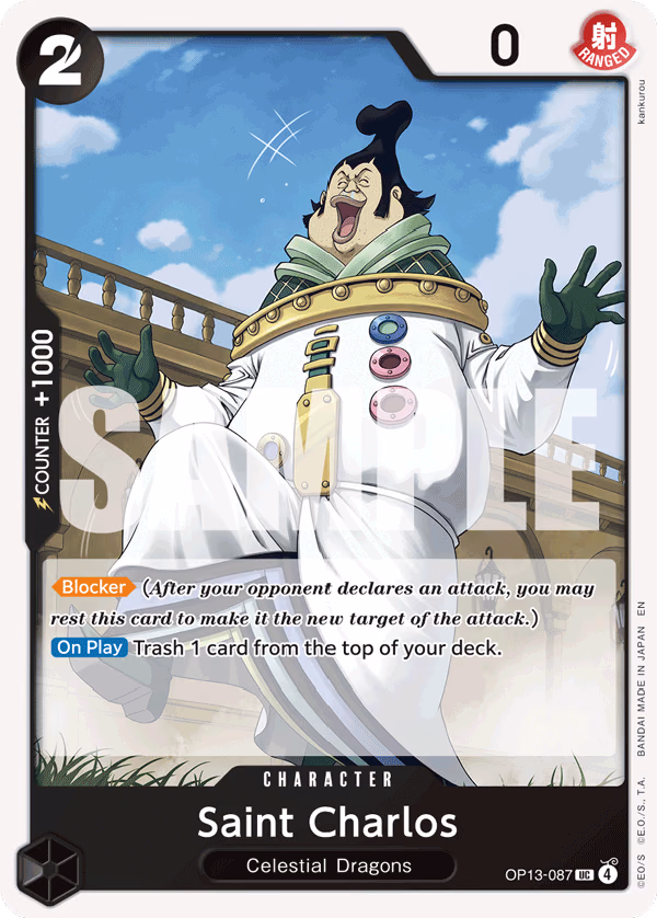 Saint Charlos One Piece card (OP13-087, Carrying On His Will)