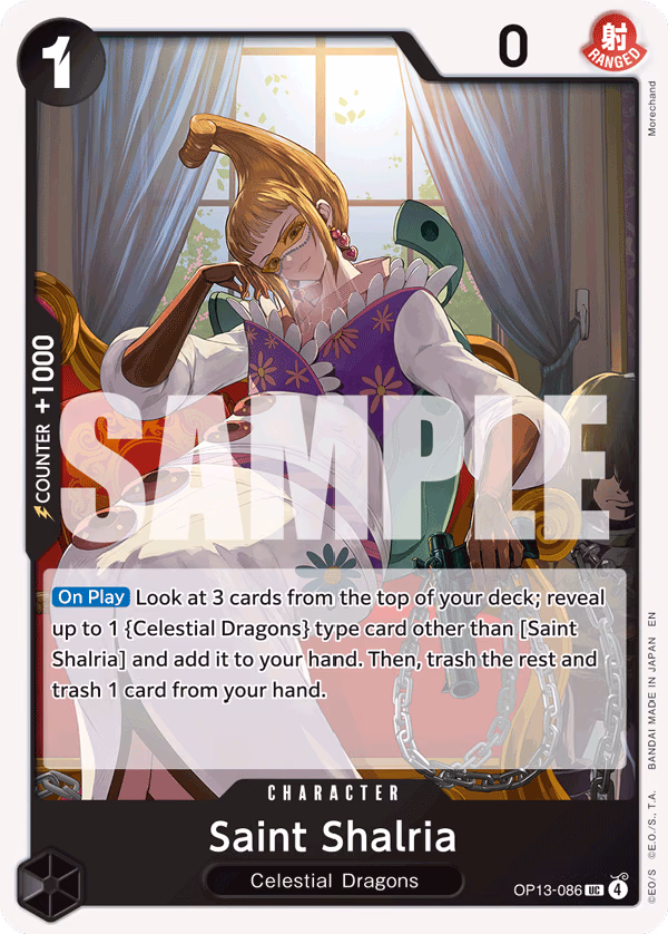 Saint Shalria One Piece card (OP13-086, Carrying On His Will)