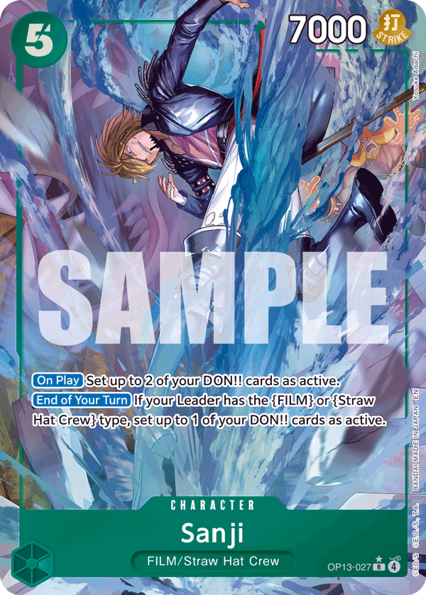 Sanji (Alternate Art) One Piece card (OP13-027, Carrying On His Will)