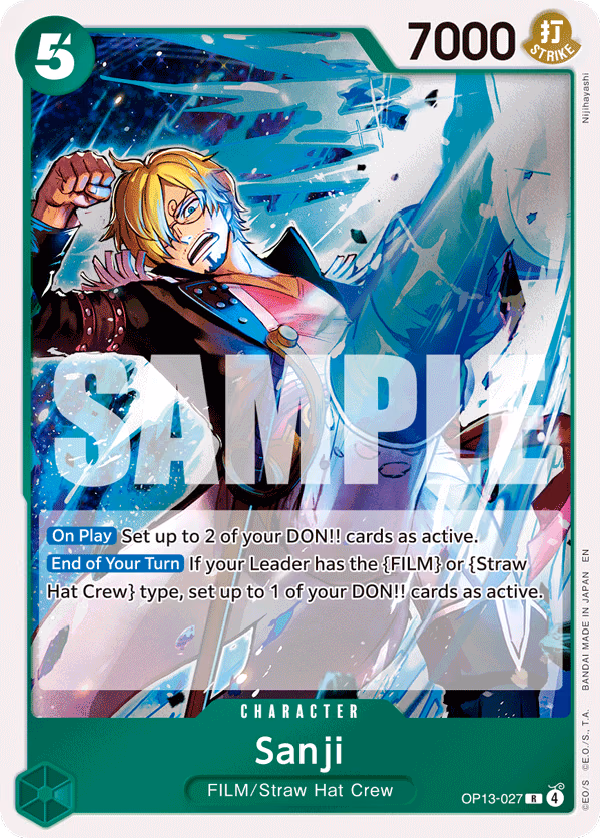 Sanji One Piece card (OP13-027, Carrying On His Will)