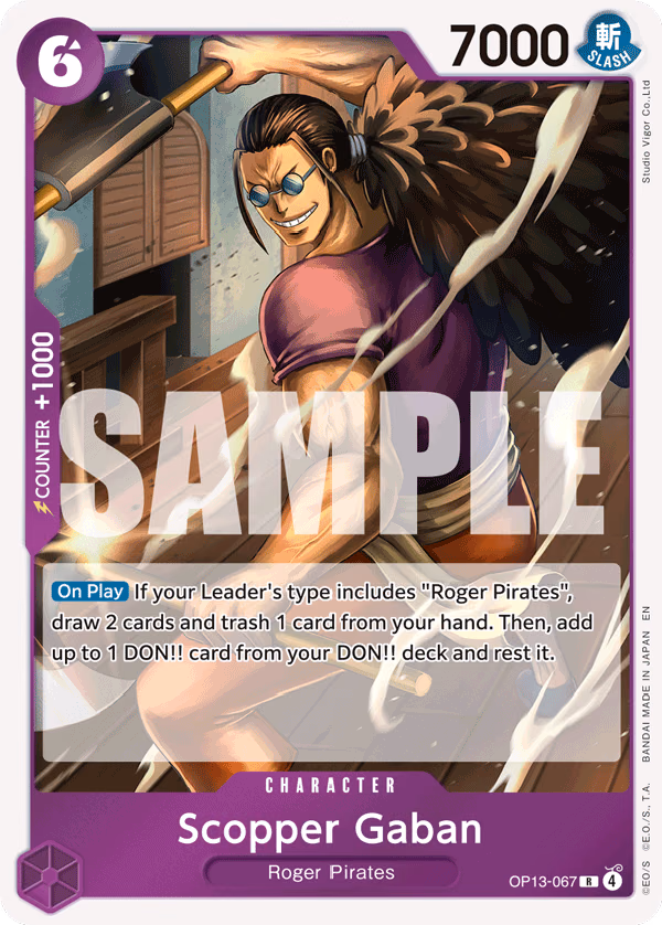 Scopper Gaban One Piece card (OP13-067, Carrying On His Will)