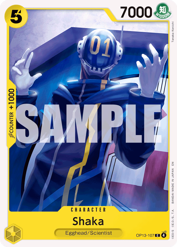Shaka One Piece card (OP13-107, Carrying On His Will)