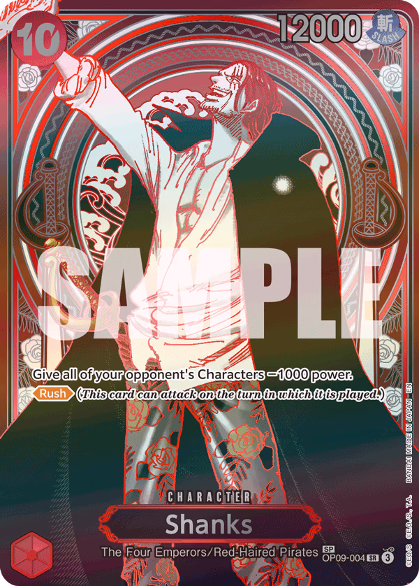 Shanks (SP Card Gold) One Piece card (OP09-004, Carrying On His Will)