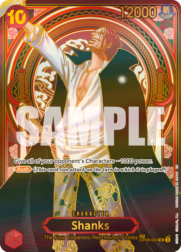 Shanks (SP Card Silver) One Piece card (OP09-004, Carrying On His Will)