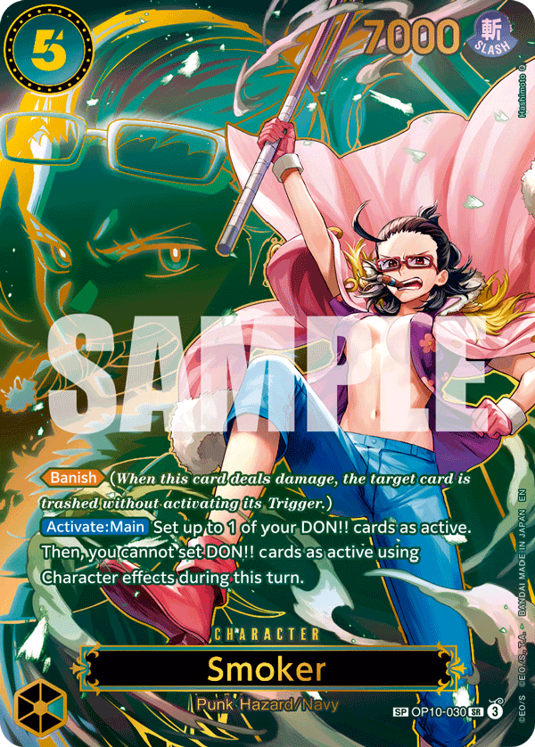 Smoker (SP Card) One Piece card (OP10-030, Carrying On His Will)