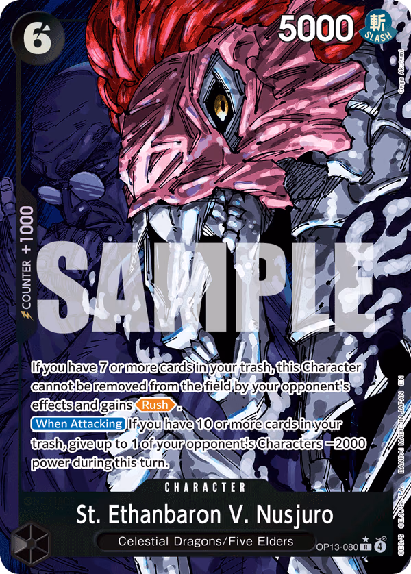 St. Ethanbaron V. Nusjuro (Alternate Art) One Piece card (OP13-080, Carrying On His Will)