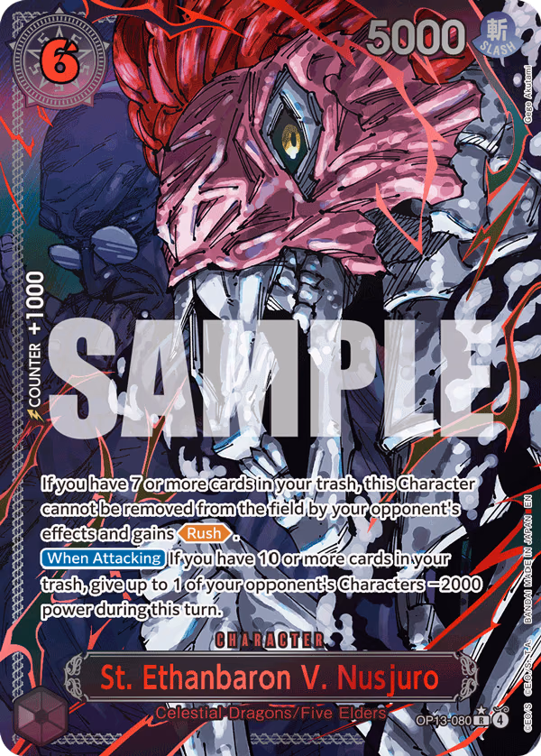 St. Ethanbaron V. Nusjuro (Parallel) One Piece card (OP13-080, Carrying On His Will)