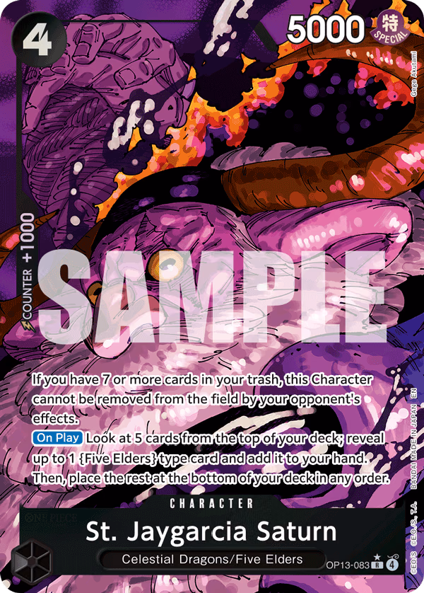 St. Jaygarcia Saturn (Alternate Art) One Piece card (OP13-083, Carrying On His Will)