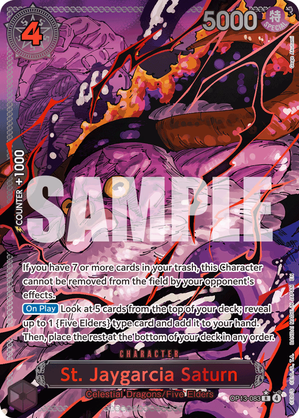 St. Jaygarcia Saturn (Parallel) One Piece card (OP13-083, Carrying On His Will)