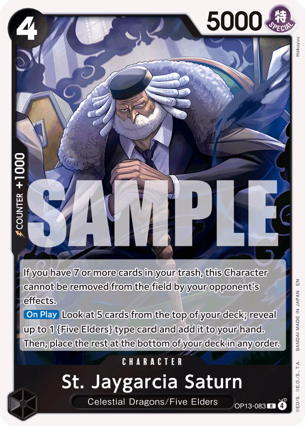 St. Jaygarcia Saturn One Piece card (OP13-083, Carrying On His Will)