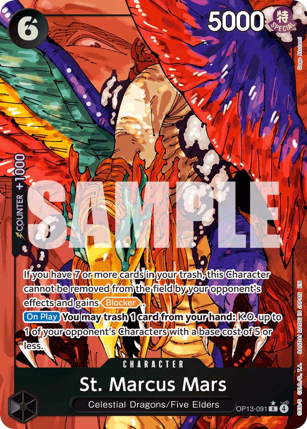 St. Marcus Mars (Alternate Art) One Piece card (OP13-091, Carrying On His Will)
