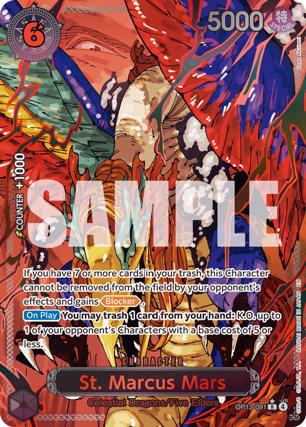 St. Marcus Mars (Parallel) One Piece card (OP13-091, Carrying On His Will)