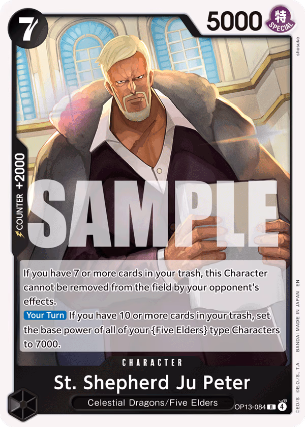 St. Shepherd Ju Peter One Piece card (OP13-084, Carrying On His Will)