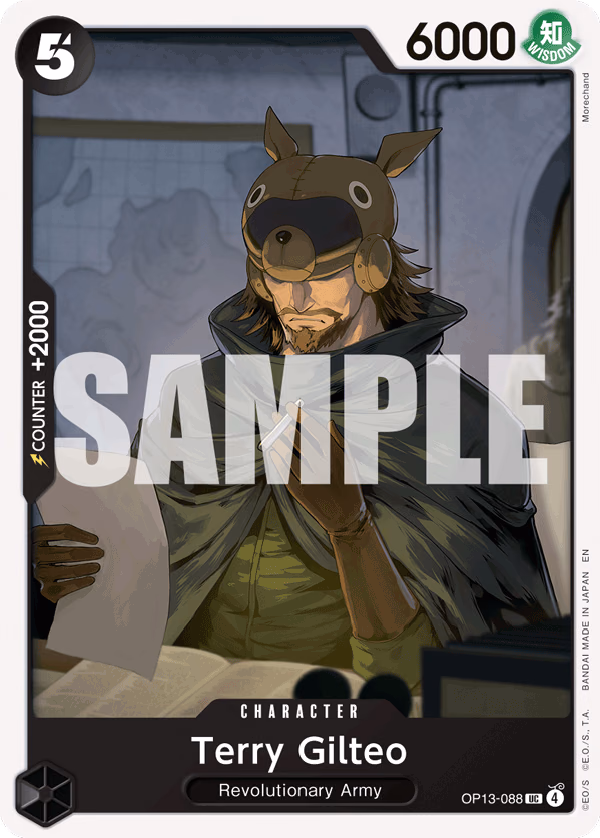 Terry Gilteo One Piece card (OP13-088, Carrying On His Will)