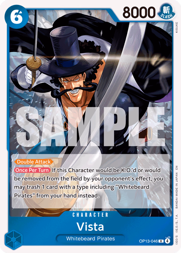Vista One Piece card (OP13-046, Carrying On His Will)