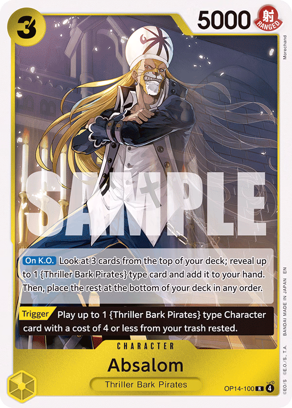 Absalom One Piece card (OP14-100, The Azure Sea's Seven)
