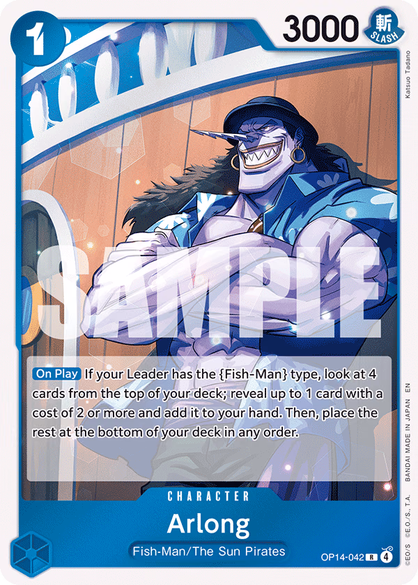 Arlong One Piece card (OP14-042, The Azure Sea's Seven)