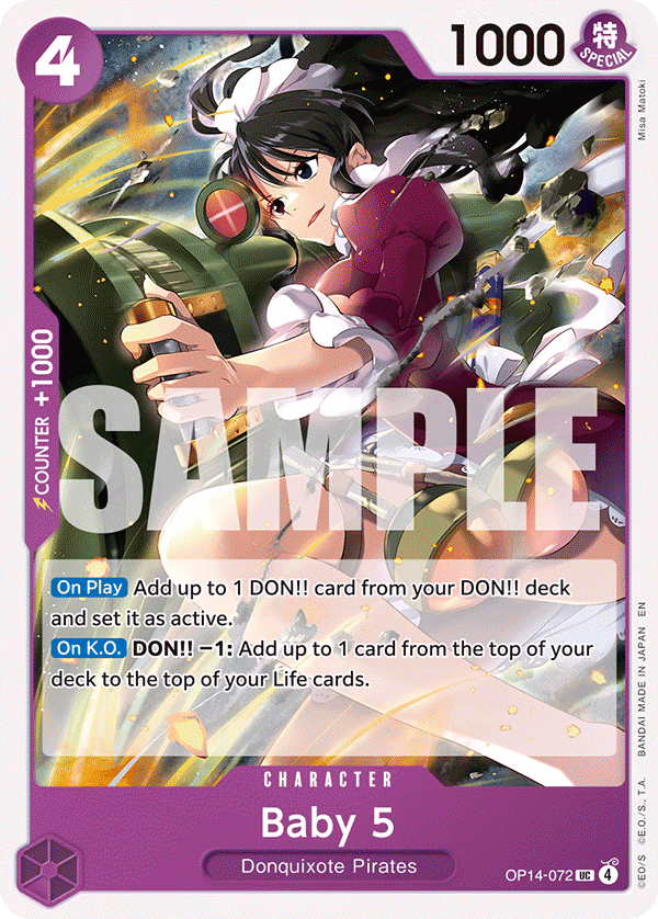 Baby 5 One Piece card (OP14-072, The Azure Sea's Seven)