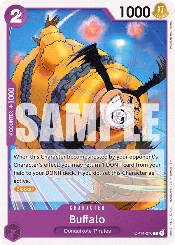 Buffalo One Piece card (OP14-070, The Azure Sea's Seven)