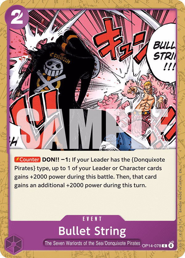 Bullet String One Piece card (OP14-078, The Azure Sea's Seven)