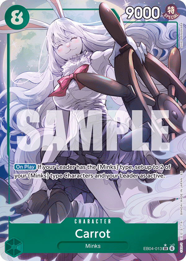 Carrot (Alternate Art) One Piece card (EB04-013, The Azure Sea's Seven)