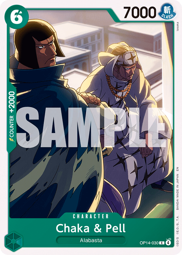 Chaka & Pell One Piece card (OP14-030, The Azure Sea's Seven)