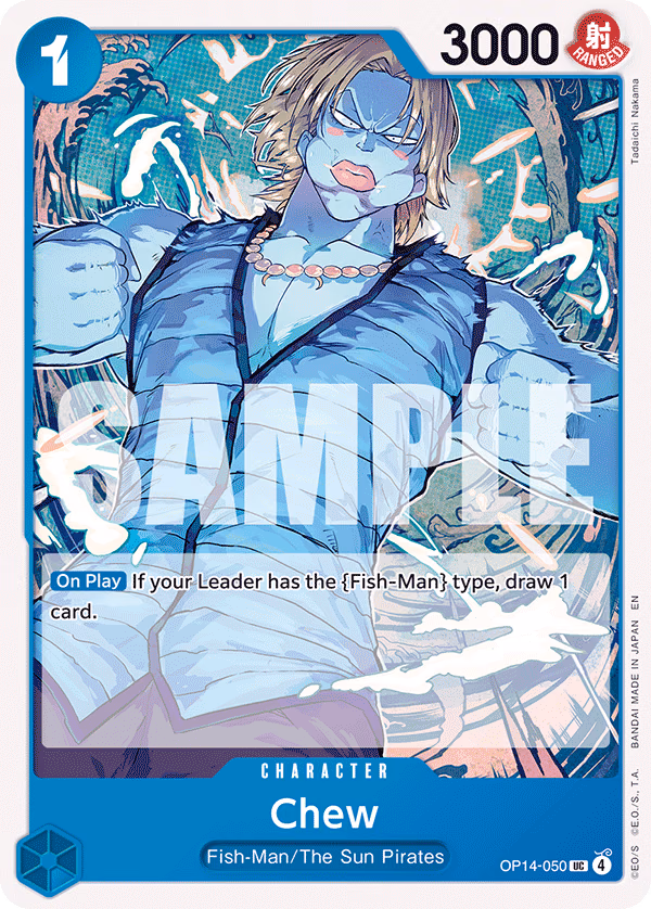 Chew One Piece card (OP14-050, The Azure Sea's Seven)