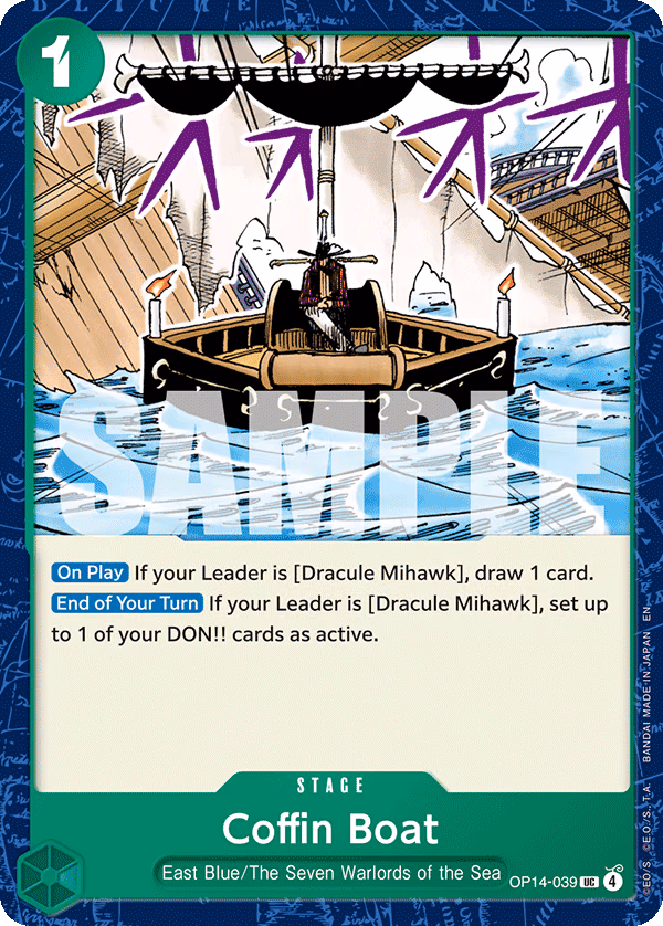 Coffin Boat One Piece card (OP14-039, The Azure Sea's Seven)