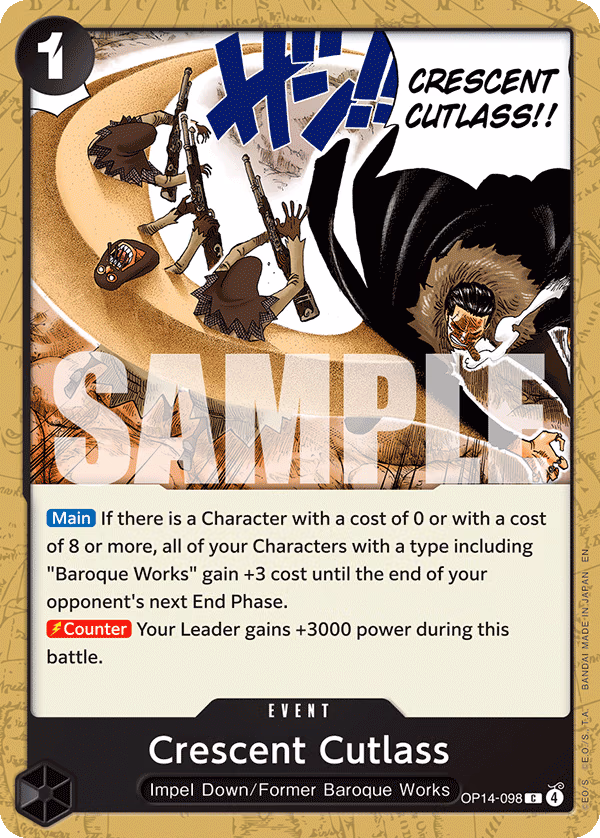 Crescent Cutlass One Piece card (OP14-098, The Azure Sea's Seven)