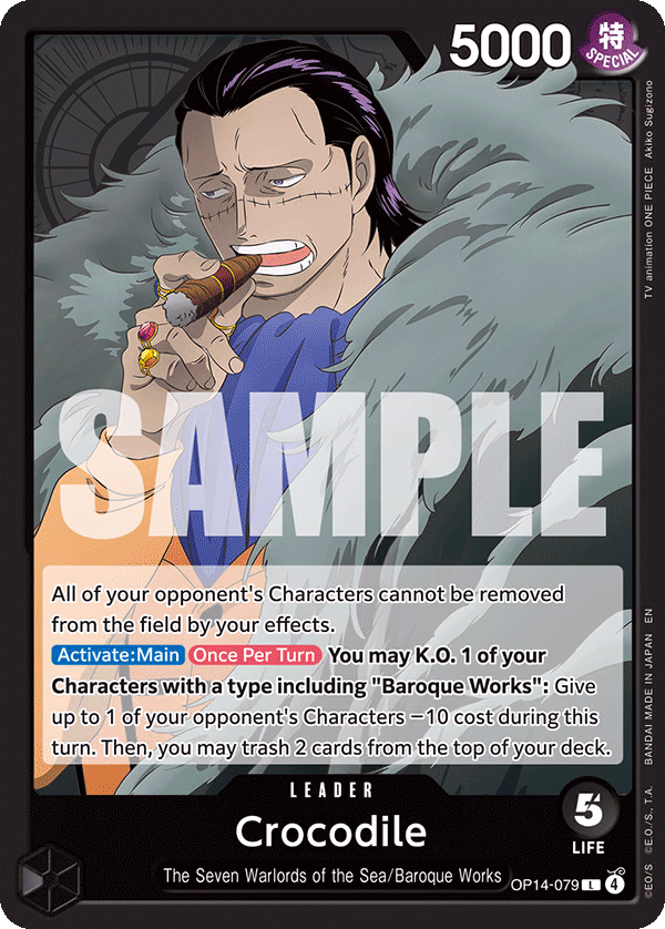 Crocodile One Piece card (OP14-079, The Azure Sea's Seven)