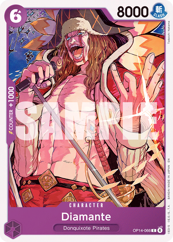 Diamante One Piece card (OP14-066, The Azure Sea's Seven)
