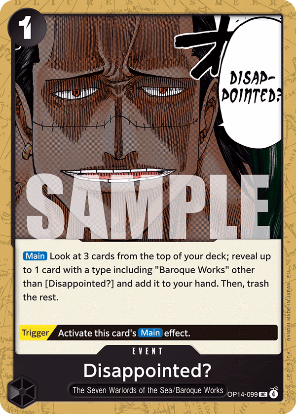Disappointed? One Piece card (OP14-099, The Azure Sea's Seven)