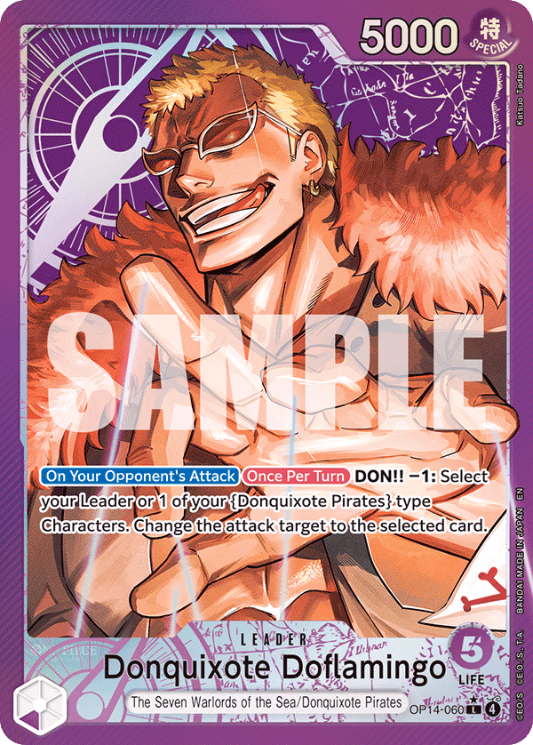 Donquixote Doflamingo (Alternate Art) One Piece card (OP14-060, The Azure Sea's Seven)