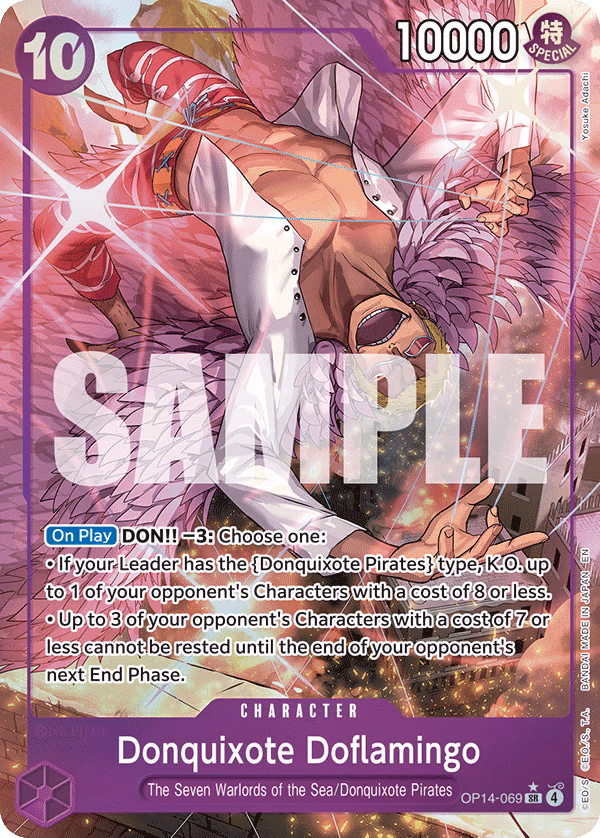 Donquixote Doflamingo (Alternate Art) One Piece card (OP14-069, The Azure Sea's Seven)