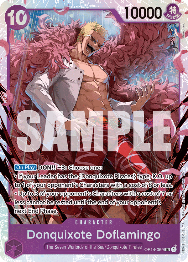 Donquixote Doflamingo One Piece card (OP14-069, The Azure Sea's Seven)