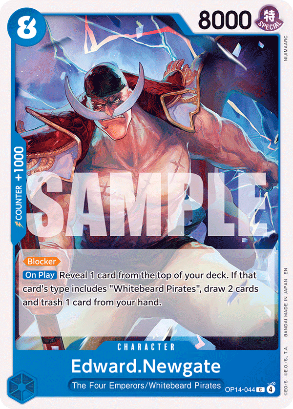Edward.Newgate One Piece card (OP14-044, The Azure Sea's Seven)