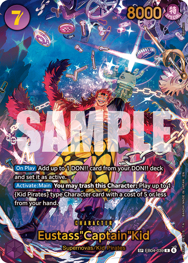 Eustass"Captain"Kid (SP Card) One Piece card (EB04-039, The Azure Sea's Seven)