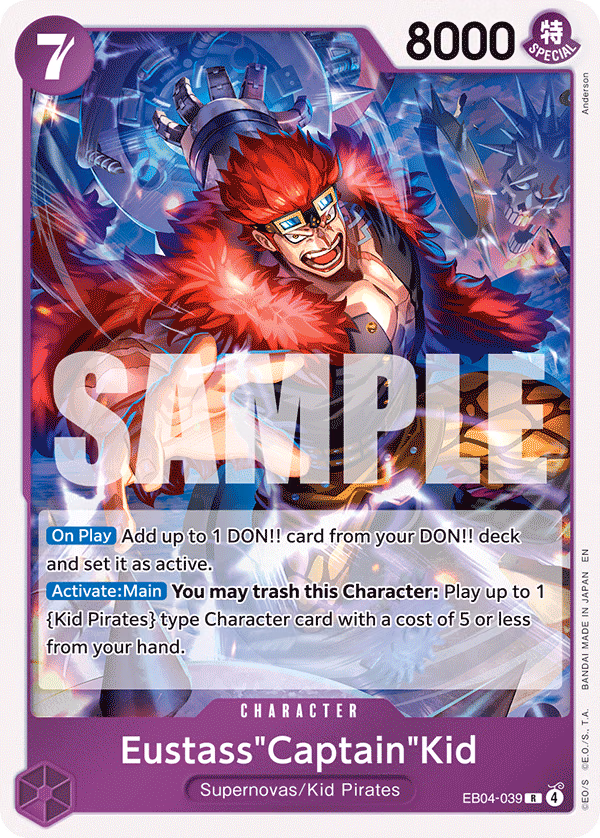 Eustass"Captain"Kid One Piece card (EB04-039, The Azure Sea's Seven)